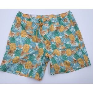 NWT Member's Mark Men's Resort Swim Trunks Pineapple Print Size Large UPF 50
